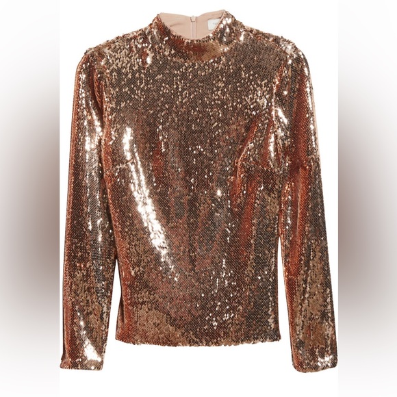 Ted Baker London - lovato sequin mock neck top size 2 - Picture 5 of 6